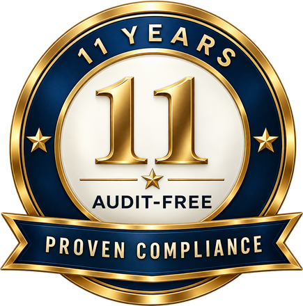 11 Years Audit-Free, Proven Compliance